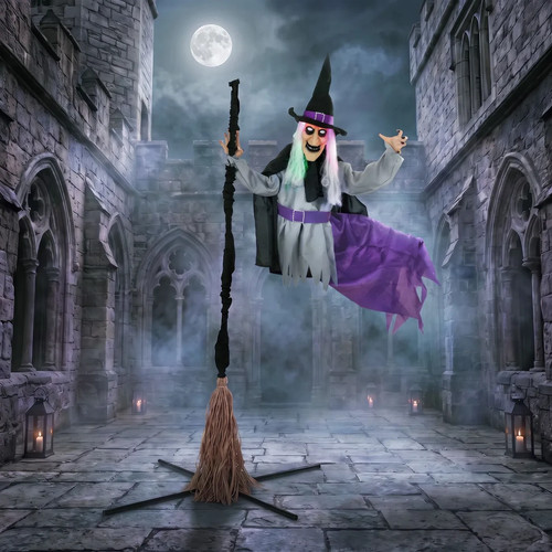 200cm animated flying - animated, witch